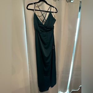 New with tag Emerald green satin dress
